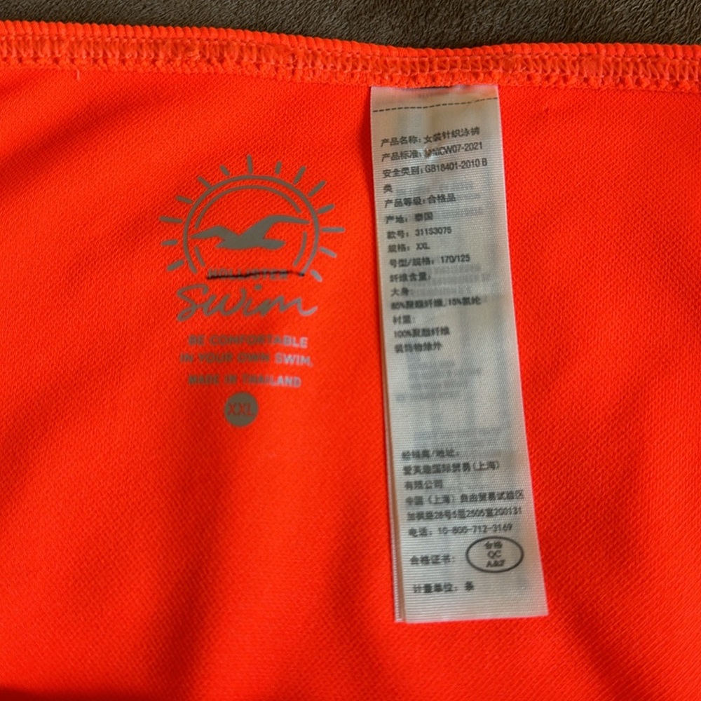 Hollister *NWOT* Women’s Neon Orange Ribbed Bikini Bottoms - Picture 8 of 15